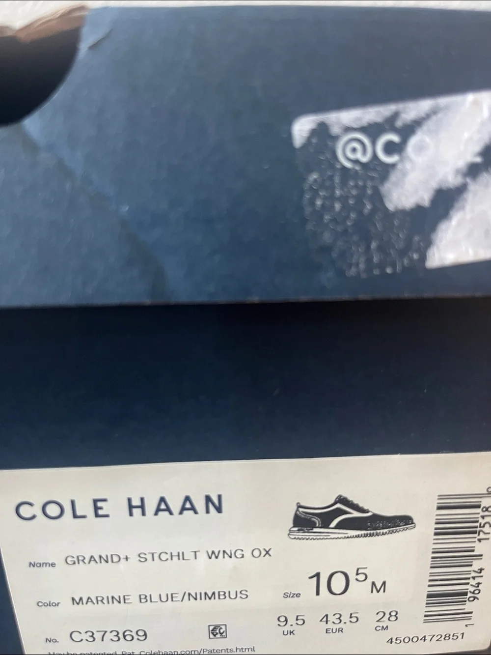 Cole Haan Navy Knit Lace-Up Oxfords with White Soles